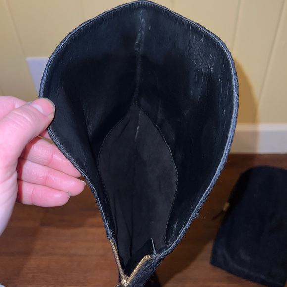 Guess Black Lace Textured Over Knee High Stiletto Heel Zip Up Boots Size 7 - Picture 13 of 13